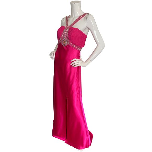 Cache Vintage y2k Pink Beaded Rhinestone Prom Dress Gown NWT Size 6 - Picture 5 of 7